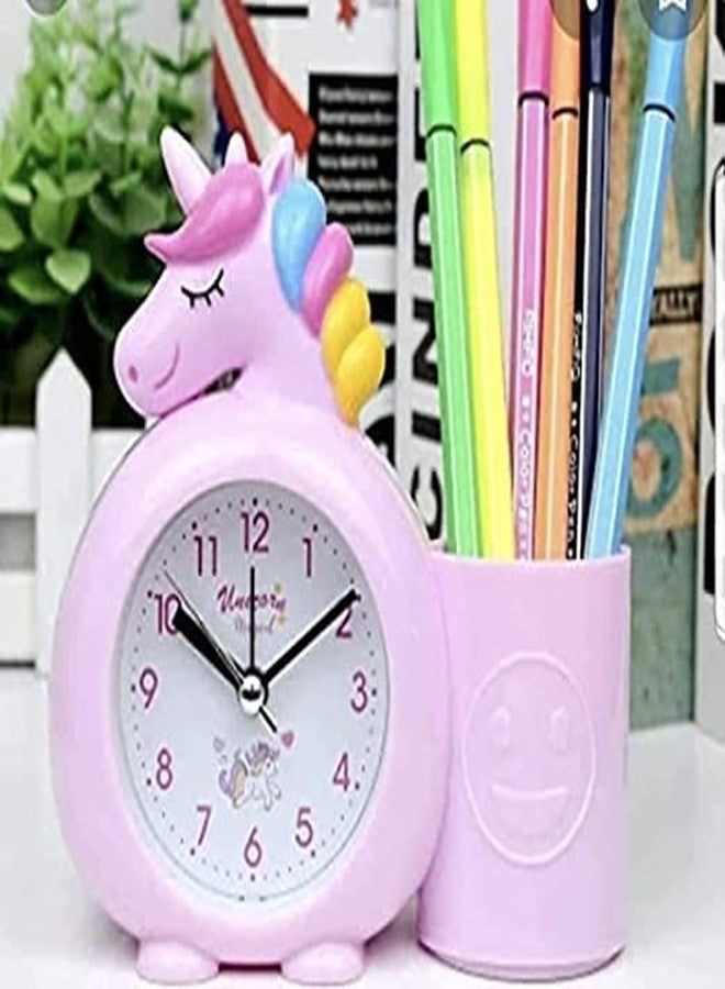 Tera13 TERA 13 (1 Piece Unicorn Alarm Clock for Girls | Unicorn Clock with Pen Stand for Kids | Table Clock for Kids Smart Silent Bedside Alarm Clock | Timer Watch for Kids Girls Return Gifts - Image 5